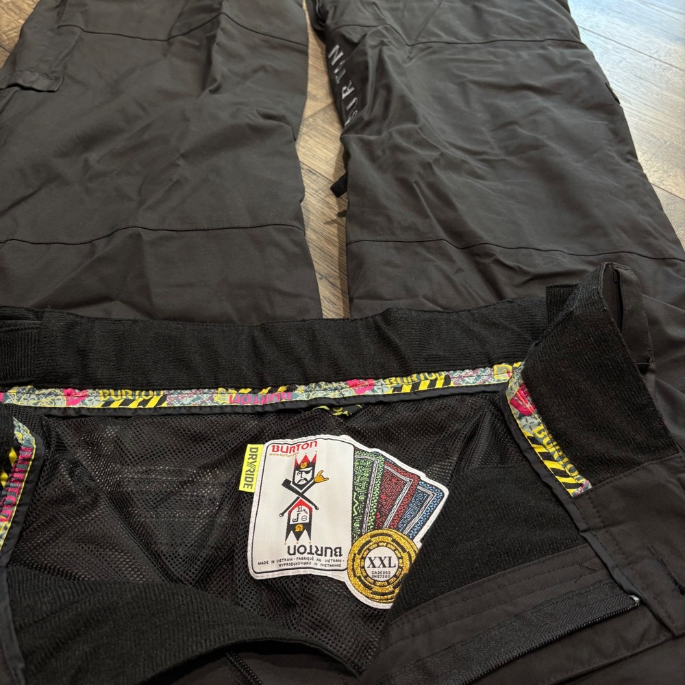 VTG Burton Snowboard Pants Mens XXL Black Y2K Dryride Cargo Insulated Skiing